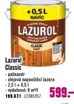 Hornbach Lazurol Classic nabídka