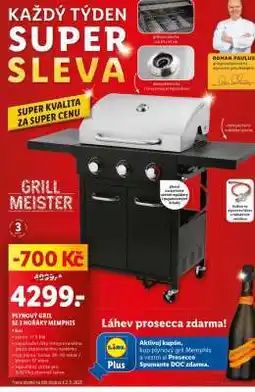 Lidl Plynový gril se 3 hořáky Memphis nabídka