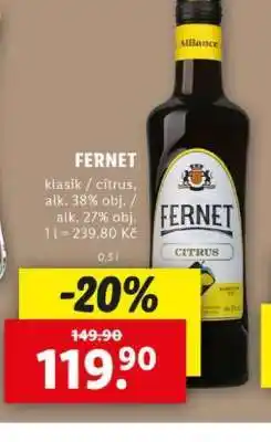 Lidl Fernet nabídka