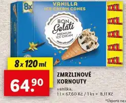 Lidl BON Gelati ZMRZLINOVÉ KORNOUTY nabídka
