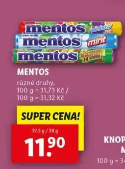 Lidl MENTOS nabídka
