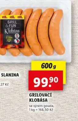 Lidl Grilovací klobása nabídka