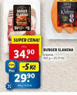 Lidl BURGER SLANINA nabídka