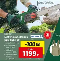 Lidl PARKSIDE Elektrická řetězová pila 1 600 W nabídka