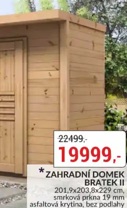 Baumax Zahradní domek bratek II nabídka