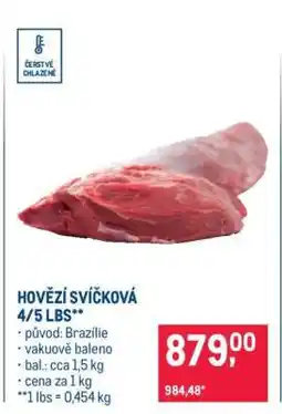 Makro Hovězí svíčková 4/5 lbs nabídka