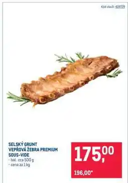 Makro SELSKÝ GRUNT VEPŘOVÁ ŽEBRA PREMIUM SOUS-VIDE nabídka