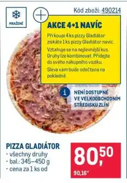 Makro Pizza Gladiátor nabídka