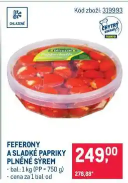 Makro FEFERONY A SLADKÉ PAPRIKY PLNĚNÉ SÝREM nabídka