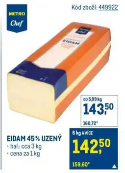 Makro Eidam 45 % uzený nabídka
