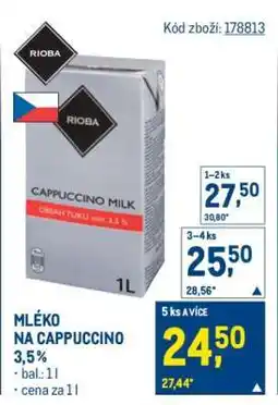 Makro MLÉKO NA CAPPUCCINO 3,5% nabídka