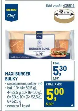 Makro Maxi burger bulky nabídka