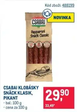 Makro Csabai klobásky snack klasik pikant nabídka