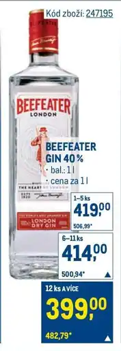 Makro Beefeater Gin 40 % nabídka