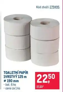 Makro TOALETNÍ PAPÍR 1VRSTVÝ 125 m ø 190 mm nabídka