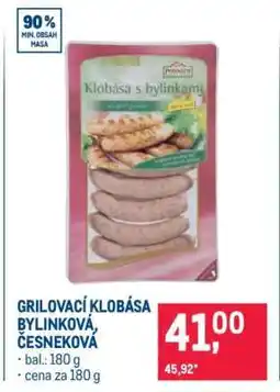 Makro GRILOVACÍ KLOBÁSA BYLINKOVÁ, ČESNEKOVÁ nabídka