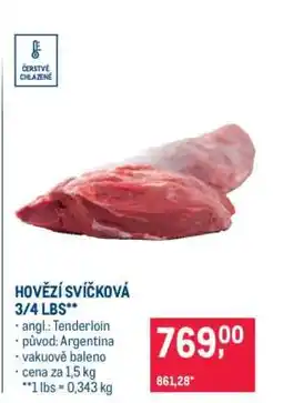 Makro Hovězí svíčková 3/4 lbs nabídka