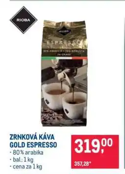 Makro ZRNKOVÁ KÁVA GOLD ESPRESSO nabídka
