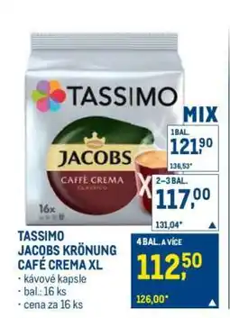 Makro TASSIMO JACOBS KRÖNUNG CAFÉ CREMA XL nabídka