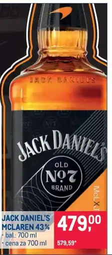 Makro JACK DANIEL'S MCLAREN 43% nabídka
