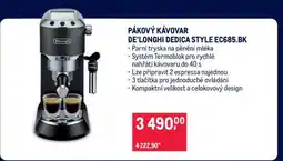 Makro PÁKOVÝ KÁVOVAR DE'LONGHI DEDICA STYLE EC685.BK nabídka