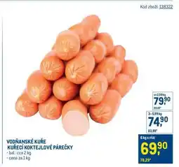 Makro VODŇANSKÉ KUŘE KUŘECÍ KOKTEJLOVÉ PÁREČKY nabídka