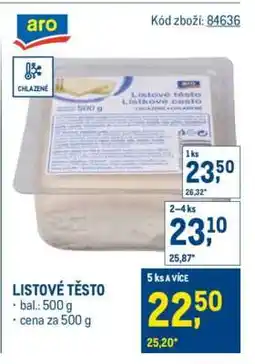 Makro Listové těsto nabídka