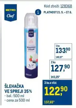 Makro ŠLEHAČKA VE SPREJI 35 % nabídka