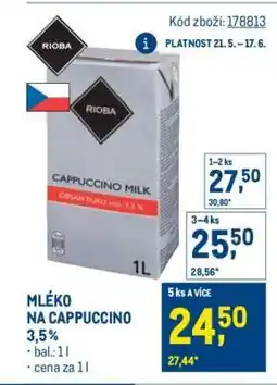 Makro MLÉKO NA CAPPUCCINO 3,5% nabídka