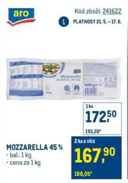 Makro Mozzarella 45 % nabídka