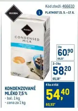 Makro KONDENZOVANÉ MLÉKO 7,5 % nabídka