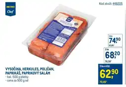 Makro VYSOČINA, HERKULES, POLIČAN, PAPRIKÁŠ, PAPRIKOVÝ SALÁM nabídka