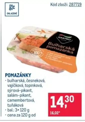 Makro Pomazánky nabídka