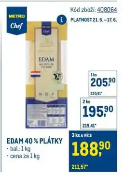 Makro EDAM 40 % PLÁTKY nabídka