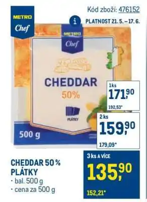 Makro CHEDDAR 50 % PLÁTKY nabídka