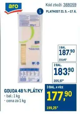 Makro Gouda 48% plátky nabídka