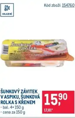 Makro Šunkový závitek vaspiku, šunková rolka s křenem nabídka