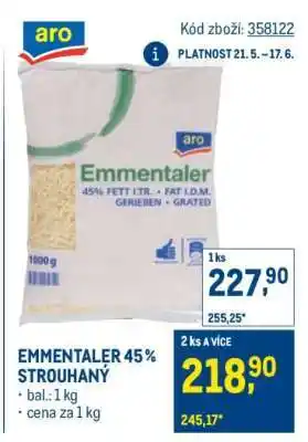 Makro Emmentaler 45 % strouhaný nabídka