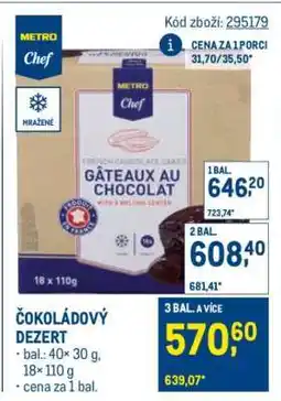 Makro Čokoládový dezert nabídka