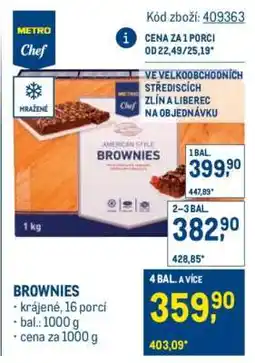 Makro Brownies nabídka