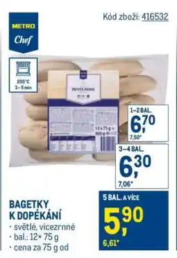 Makro Bagetky k dopékání nabídka