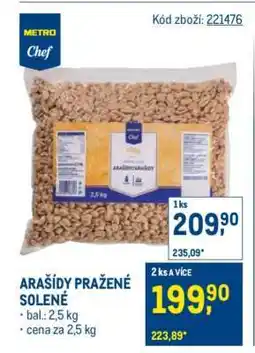 Makro Arašídy pražené solené nabídka