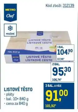 Makro Listové těsto nabídka