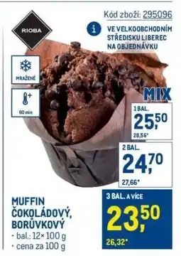Makro Muffin čokoládový, borůvkový nabídka