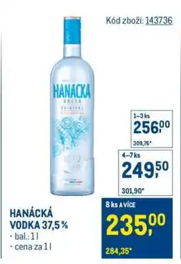 Makro Hanácká Vodka 37,5 % nabídka
