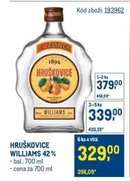 Makro Hruškovice Williams 42 nabídka