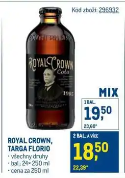 Makro Royal Crown, Targa Florio nabídka
