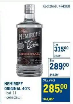Makro NEMIROFF ORIGINAL 40 % nabídka