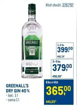 Makro GREENALL'S DRY GIN 40 % nabídka
