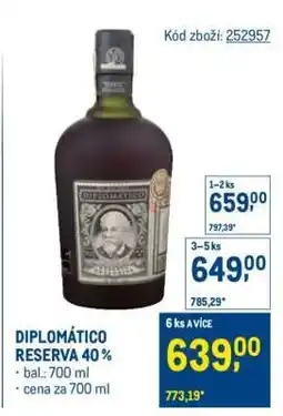Makro DIPLOMÁTICO RESERVA 40 % nabídka